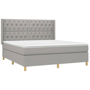Κρεβάτι Boxspring με Στρώμα & LED Αν.Γκρι 160x200εκ. Υφασμάτινο