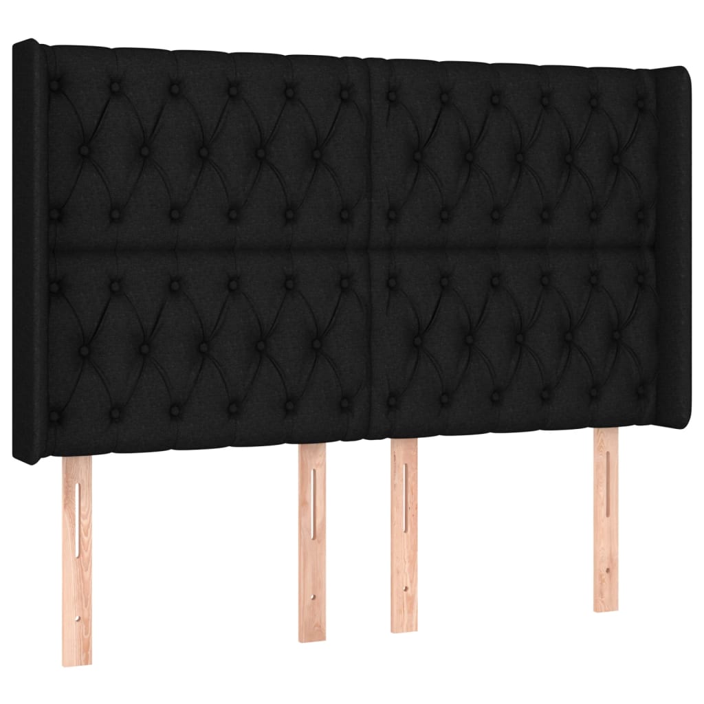 Κρεβάτι Boxspring με Στρώμα & LED Μαύρο 160x200 εκ. Υφασμάτινο