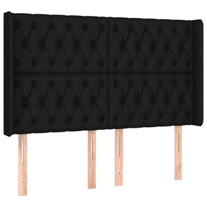 Κρεβάτι Boxspring με Στρώμα & LED Μαύρο 160x200 εκ. Υφασμάτινο
