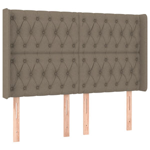 Κρεβάτι Boxspring με Στρώμα & LED Taupe 160x200 εκ. Υφασμάτινο - Pakobazaar