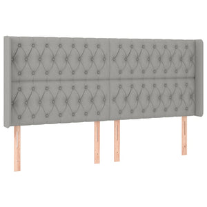 Κρεβάτι Boxspring με Στρώμα & LED Αν.Γκρι 200x200εκ. Υφασμάτινο