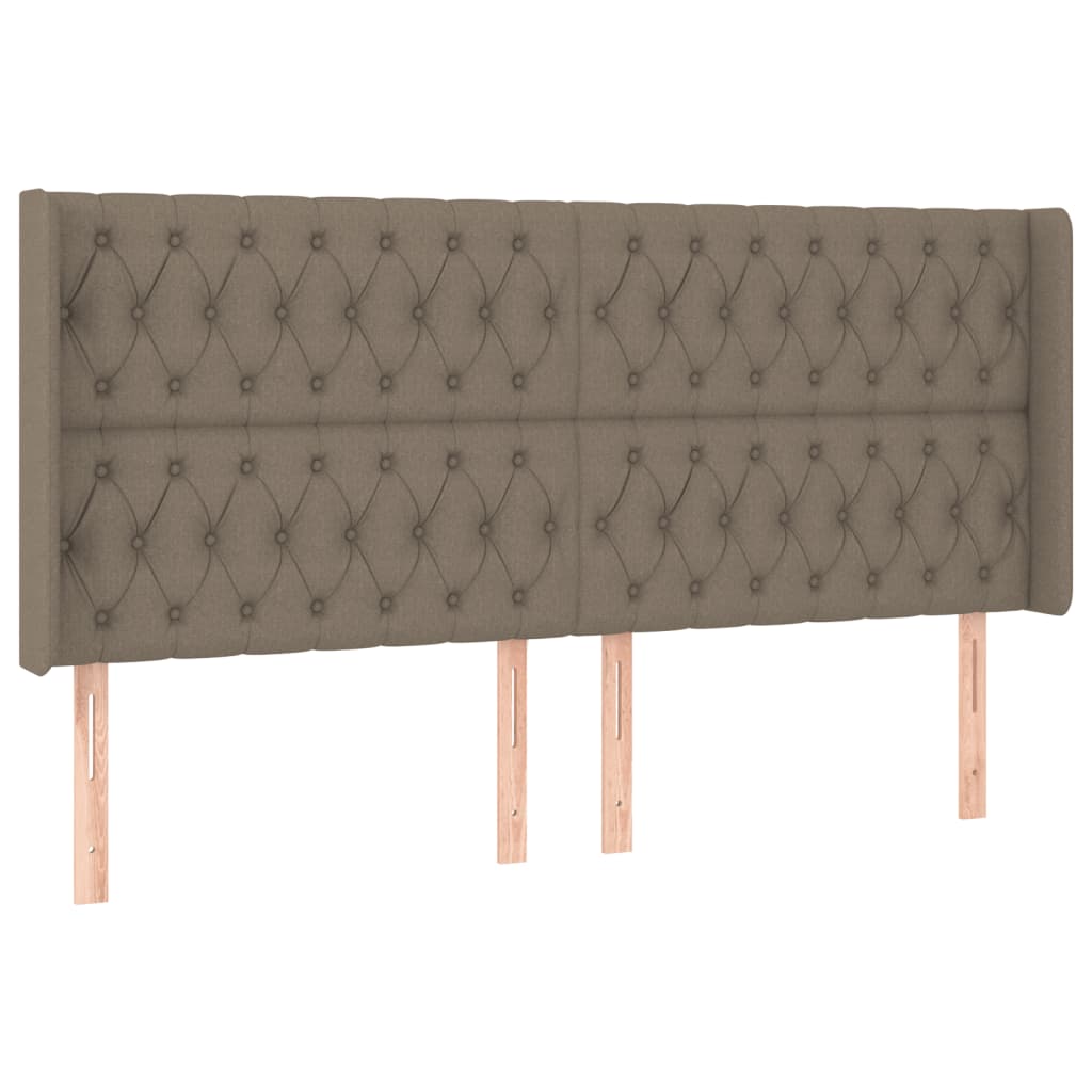 Κρεβάτι Boxspring με Στρώμα & LED Taupe 200x200 εκ. Υφασμάτινο