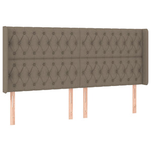 Κρεβάτι Boxspring με Στρώμα & LED Taupe 200x200 εκ. Υφασμάτινο