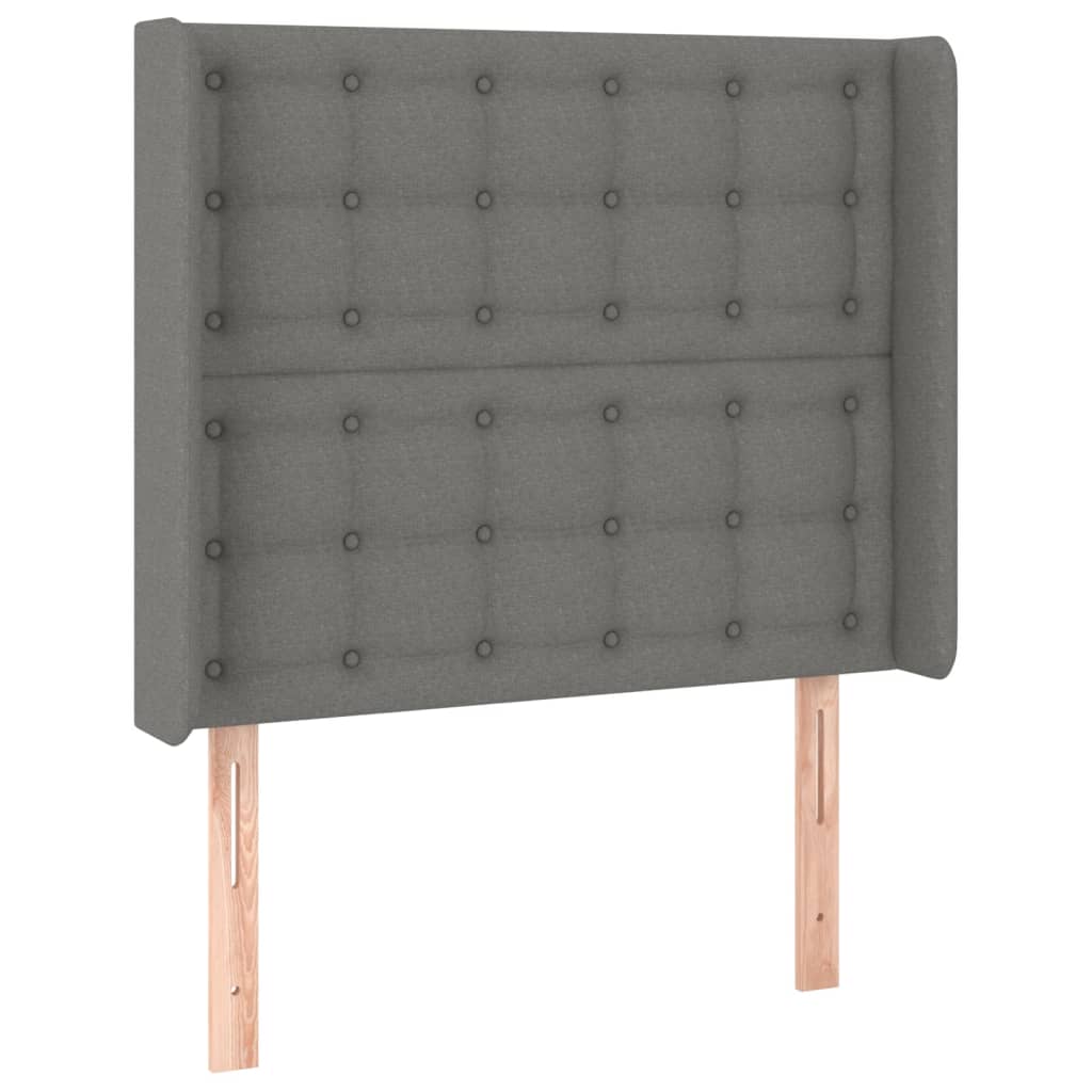 Κρεβάτι Boxspring με Στρώμα & LED Σκ.Γκρι 80x200 εκ. Υφασμάτινο - Pakobazaar