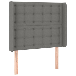 Κρεβάτι Boxspring με Στρώμα & LED Σκ.Γκρι 80x200 εκ. Υφασμάτινο - Pakobazaar