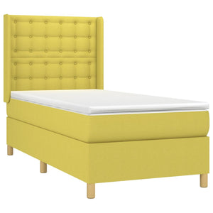 Κρεβάτι Boxspring με Στρώμα & LED Πράσινο 80x200 εκ. Υφασμάτινο