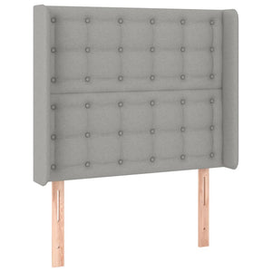 Κρεβάτι Boxspring με Στρώμα & LED Αν.Γκρι 90x190 εκ. Υφασμάτινο