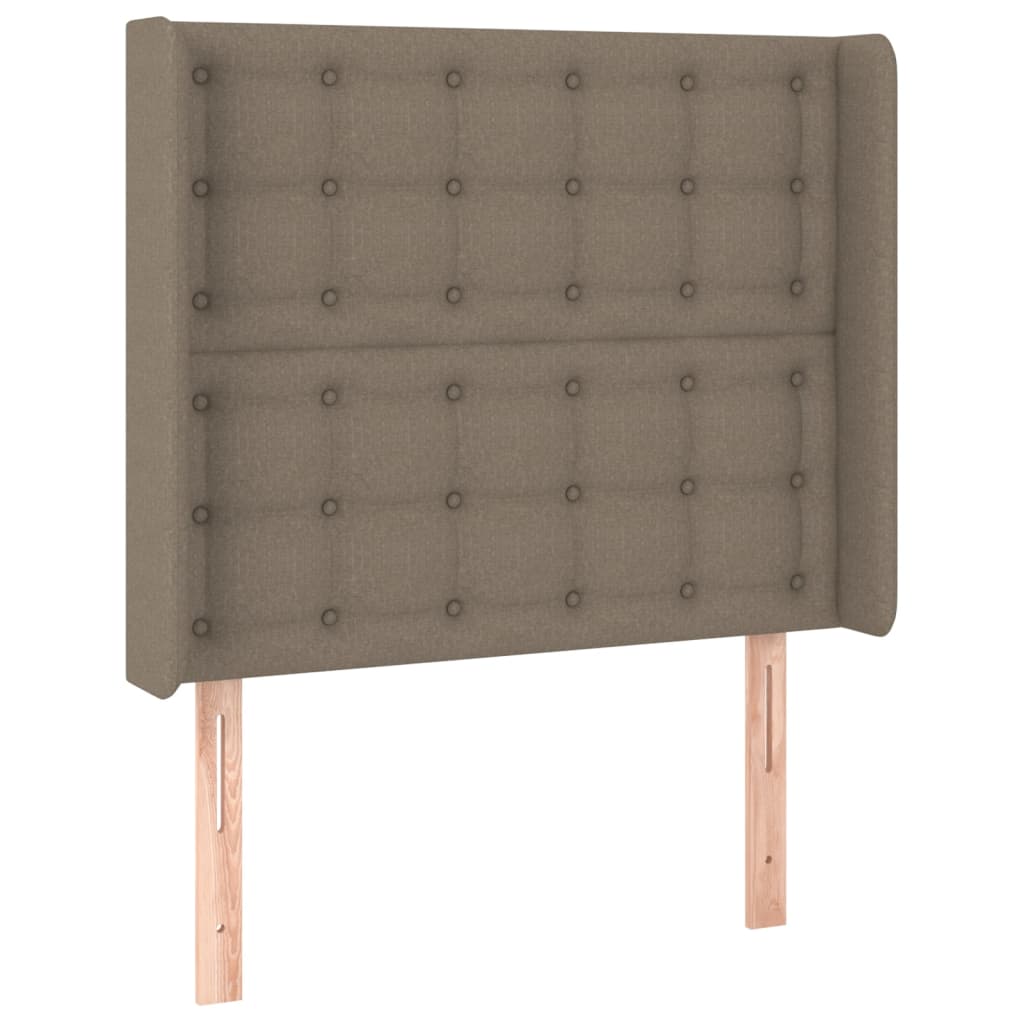 Κρεβάτι Boxspring με Στρώμα & LED Taupe 90x200 εκ. Υφασμάτινο