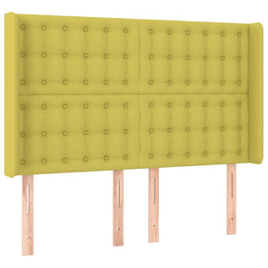 Κρεβάτι Boxspring με Στρώμα & LED Πράσινο 140x190 εκ Υφασμάτινο