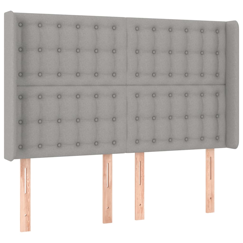 Κρεβάτι Boxspring με Στρώμα & LED Αν.Γκρι 140x200εκ. Υφασμάτινο