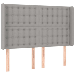 Κρεβάτι Boxspring με Στρώμα & LED Αν.Γκρι 140x200εκ. Υφασμάτινο
