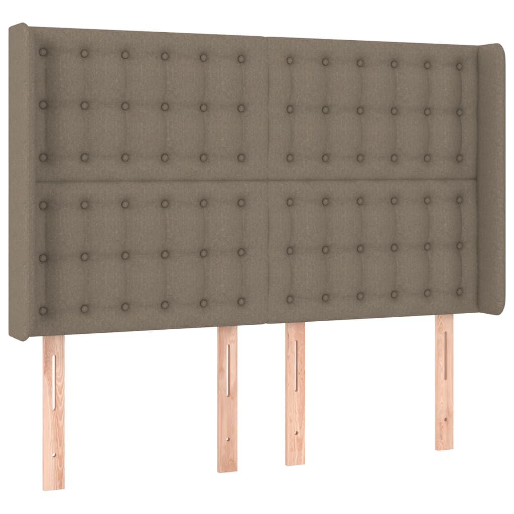 Κρεβάτι Boxspring με Στρώμα & LED Taupe 140x200 εκ. Υφασμάτινο
