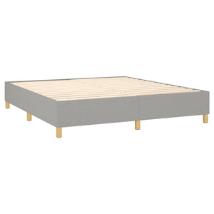 Κρεβάτι Boxspring με Στρώμα & LED Αν.Γκρι 160x200εκ. Υφασμάτινο