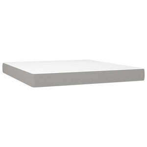 Κρεβάτι Boxspring με Στρώμα & LED Αν.Γκρι 160x200εκ. Υφασμάτινο