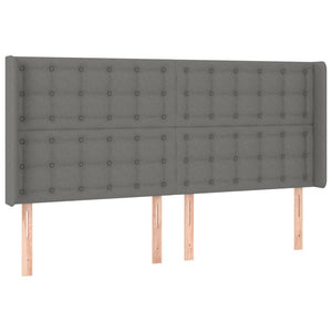 Κρεβάτι Boxspring με Στρώμα & LED Σκ.Γκρι 160x200 εκ Υφασμάτινο - Pakobazaar