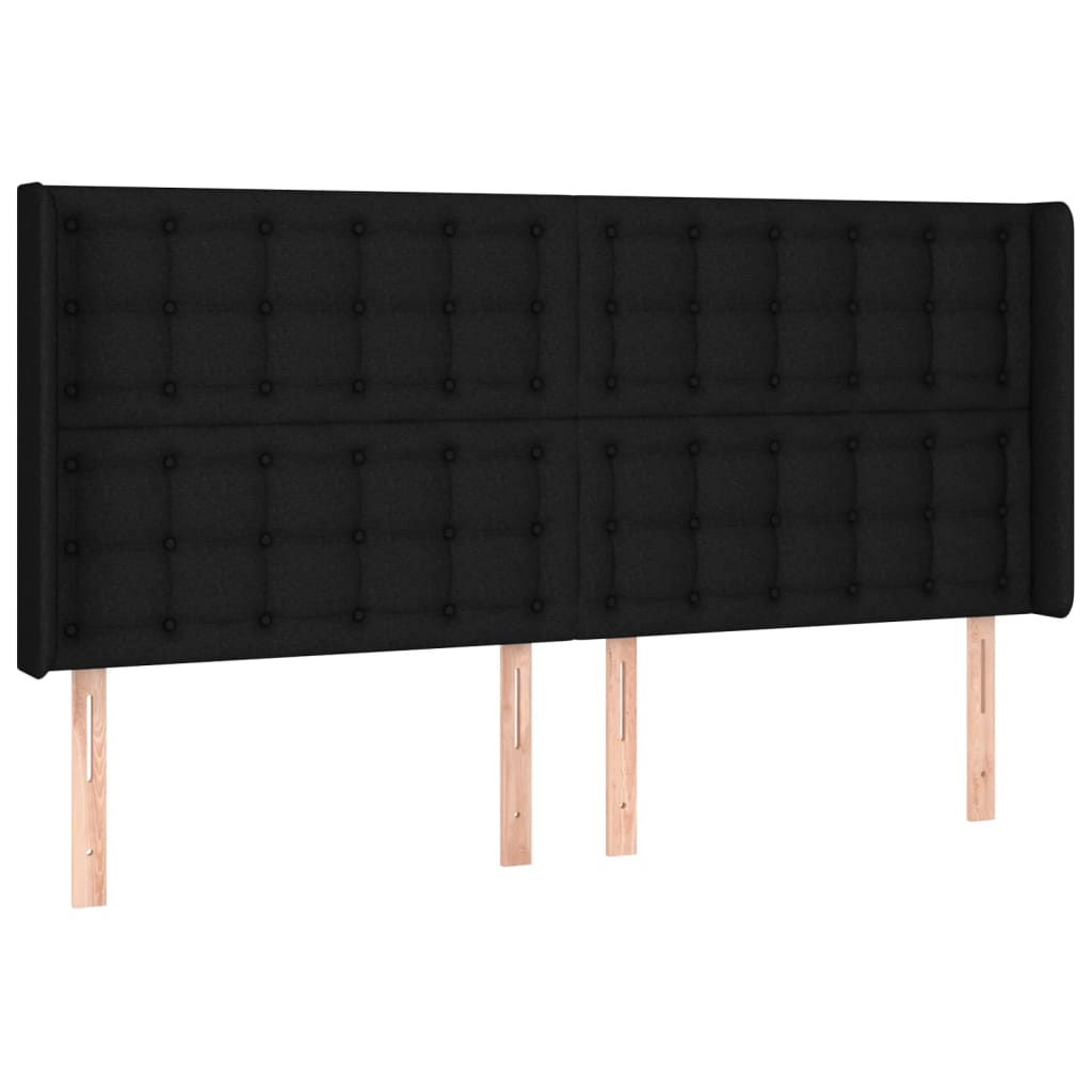 Κρεβάτι Boxspring με Στρώμα & LED Μαύρο 160x200 εκ. Υφασμάτινο