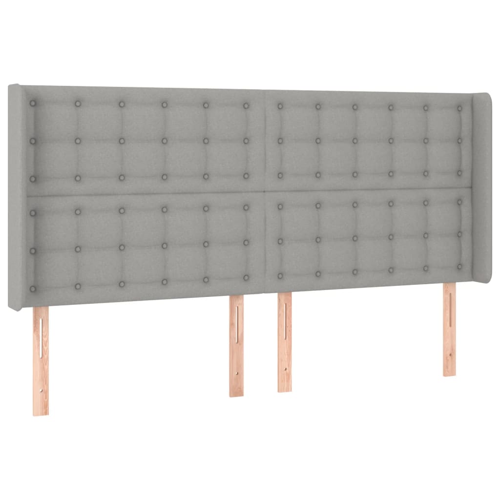 Κρεβάτι Boxspring με Στρώμα & LED Αν.Γκρι 180x200εκ. Υφασμάτινο