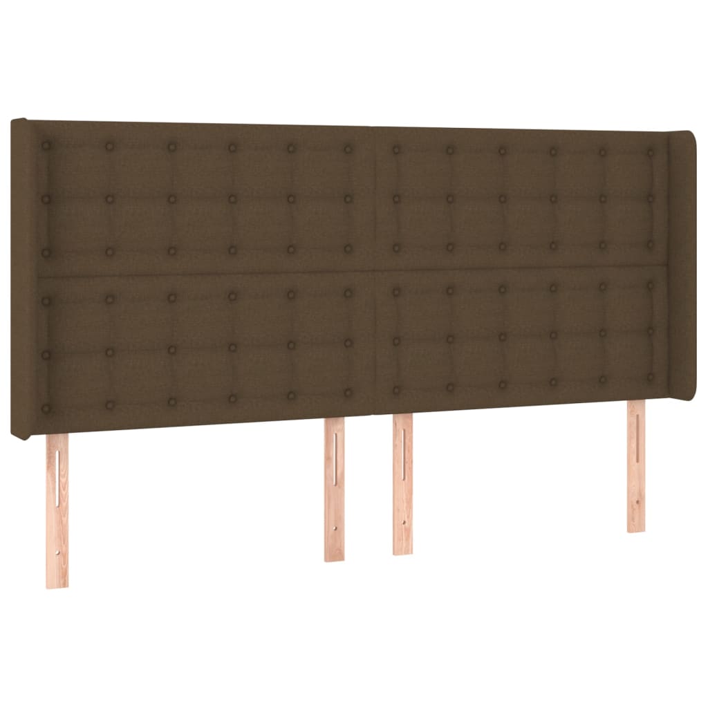 Κρεβάτι Boxspring με Στρώμα & LED Σκ.Καφέ 180x200εκ. Υφασμάτινο - Pakobazaar