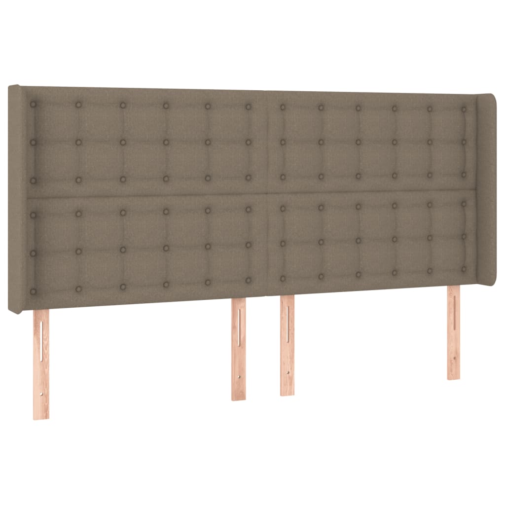 Κρεβάτι Boxspring με Στρώμα & LED Taupe 180x200 εκ. Υφασμάτινο
