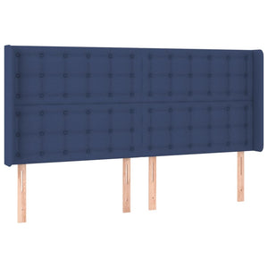 Κρεβάτι Boxspring με Στρώμα & LED Μπλε 180x200 εκ. Υφασμάτινο