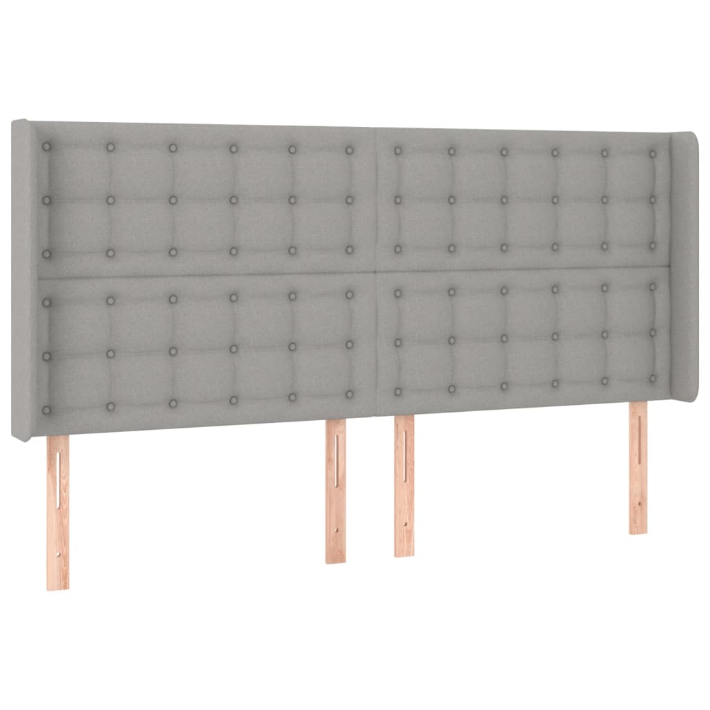 Κρεβάτι Boxspring με Στρώμα & LED Αν.Γκρι 200x200εκ. Υφασμάτινο - Pakobazaar