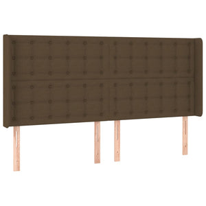 Κρεβάτι Boxspring με Στρώμα & LED Σκ.Καφέ 200x200εκ. Υφασμάτινο