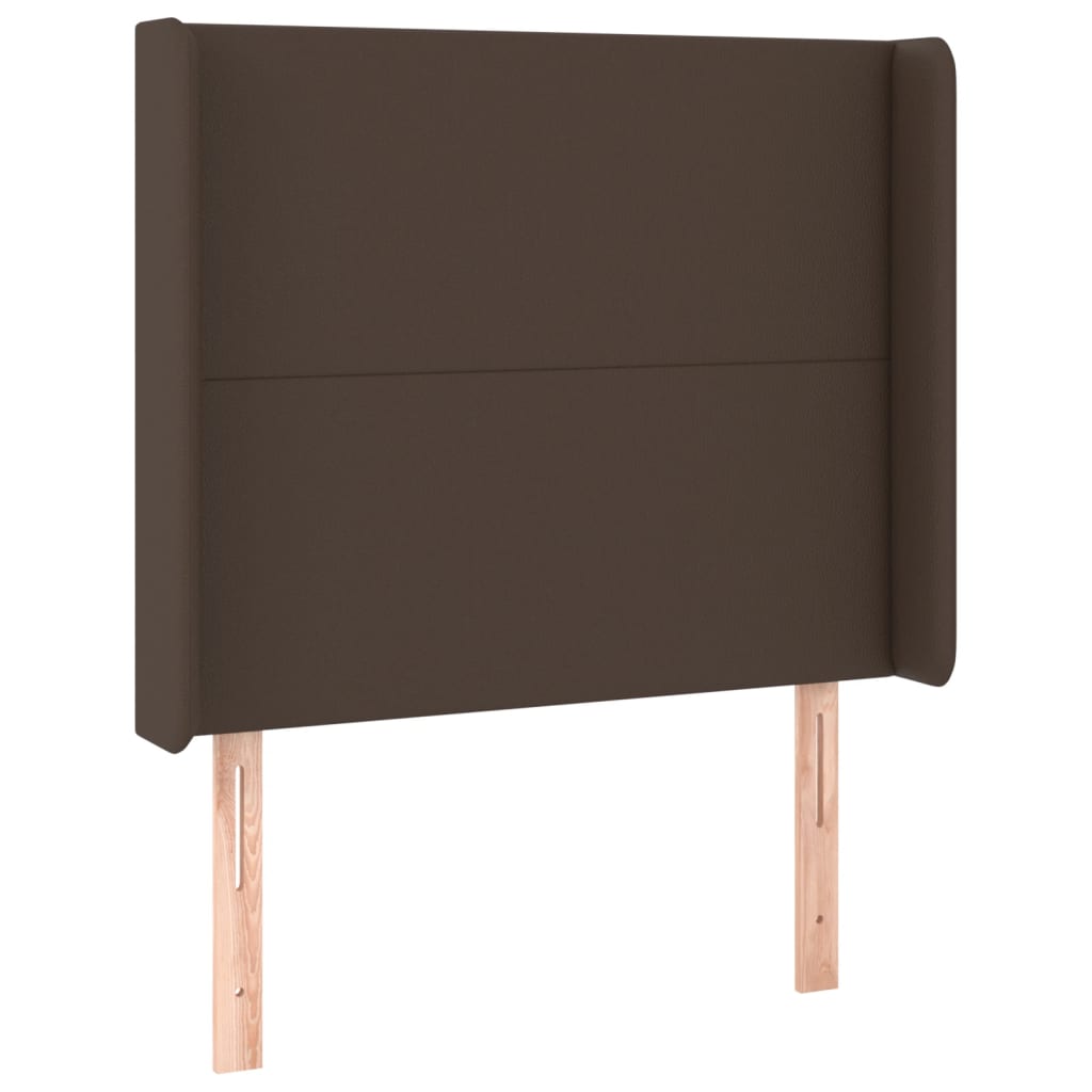 Κρεβάτι Boxspring με Στρώμα & LED Καφέ 80x200 εκ. Συνθ. Δέρμα