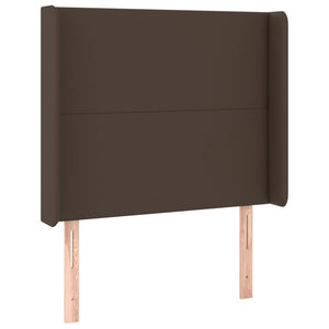 Κρεβάτι Boxspring με Στρώμα & LED Καφέ 80x200 εκ. Συνθ. Δέρμα