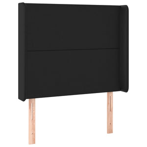 Κρεβάτι Boxspring με Στρώμα & LED Μαύρο 90x190 εκ. Συνθ. Δέρμα
