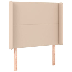 Κρεβάτι Boxspring Στρώμα&LED Καπουτσίνο 100x200 εκ. Συνθ. Δέρμα - Pakobazaar