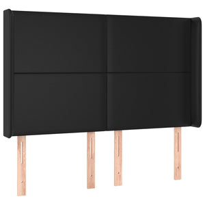 Κρεβάτι Boxspring με Στρώμα & LED Μαύρο 140x190 εκ. Συνθ. Δέρμα