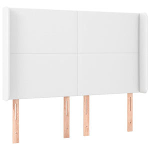 Κρεβάτι Boxspring με Στρώμα & LED Λευκό 140x190 εκ. Συνθ. Δέρμα