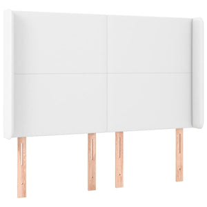 Κρεβάτι Boxspring με Στρώμα & LED Λευκό 140x200 εκ. Συνθ. Δέρμα