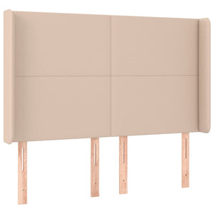 Κρεβάτι Boxspring Στρώμα&LED Καπουτσίνο 140x200 εκ. Συνθ. Δέρμα - Pakobazaar