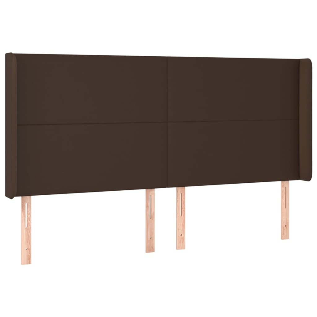Κρεβάτι Boxspring με Στρώμα & LED Καφέ 200x200 εκ. Συνθ. Δέρμα - Pakobazaar