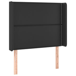 Κρεβάτι Boxspring με Στρώμα & LED Μαύρο 80x200 εκ. Συνθ. Δέρμα