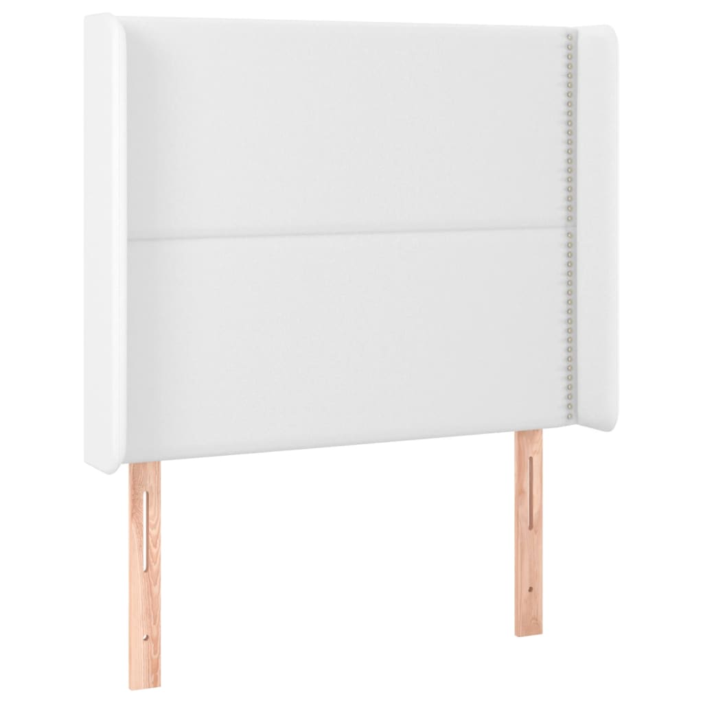 Κρεβάτι Boxspring με Στρώμα & LED Λευκό 80x200 εκ. Συνθ. Δέρμα