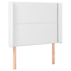 Κρεβάτι Boxspring με Στρώμα & LED Λευκό 80x200 εκ. Συνθ. Δέρμα