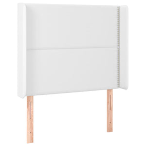 Κρεβάτι Boxspring με Στρώμα & LED Λευκό 90x190 εκ. Συνθ. Δέρμα