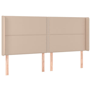Κρεβάτι Boxspring Στρώμα&LED Καπουτσίνο 160x200 εκ. Συνθ. Δέρμα