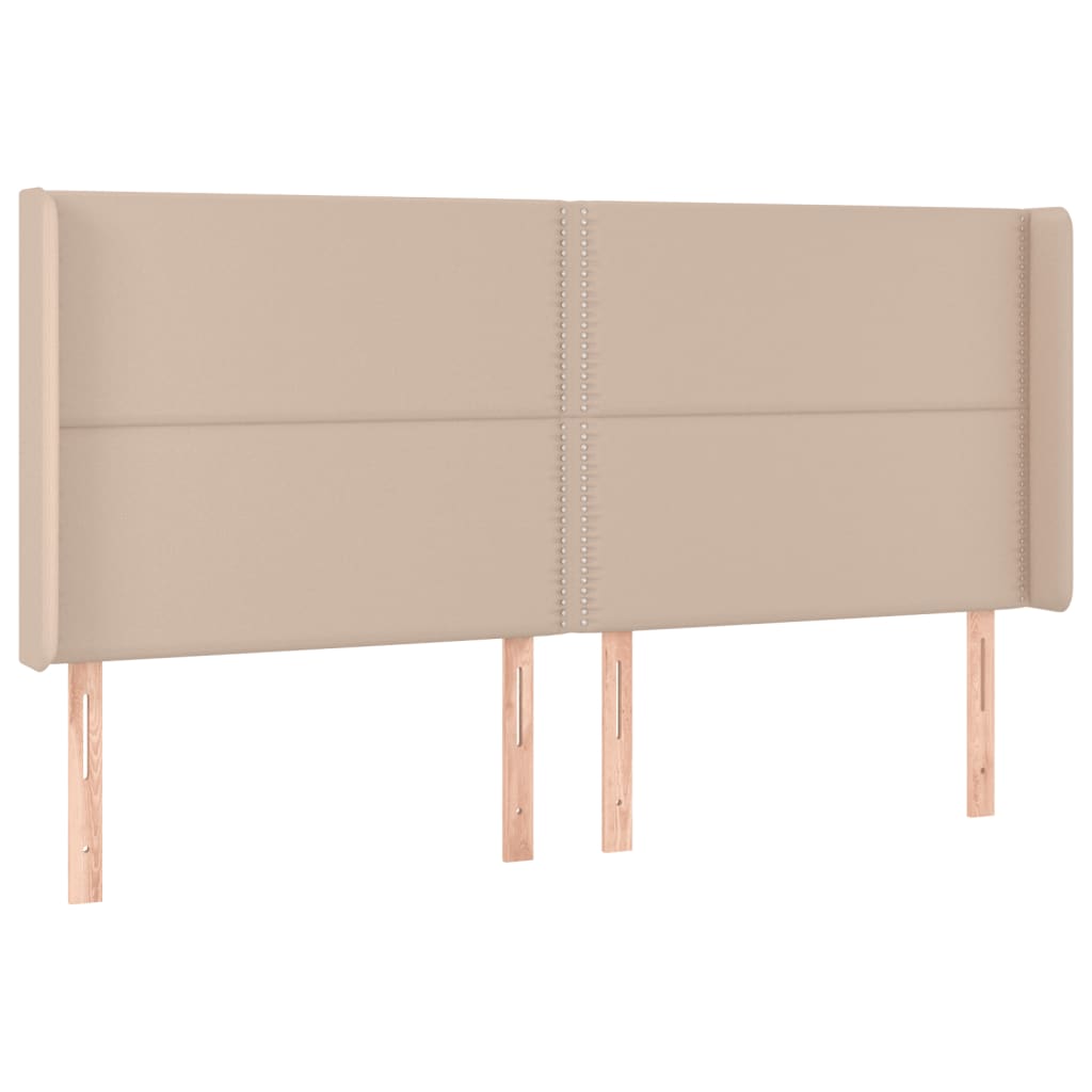 Κρεβάτι Boxspring Στρώμα&LED Καπουτσίνο 180x200 εκ. Συνθ. Δέρμα