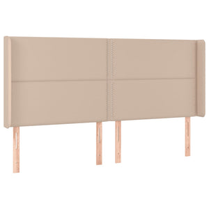 Κρεβάτι Boxspring Στρώμα&LED Καπουτσίνο 180x200 εκ. Συνθ. Δέρμα
