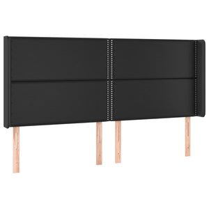 Κρεβάτι Boxspring με Στρώμα & LED Μαύρο 200x200 εκ. Συνθ. Δέρμα - Pakobazaar