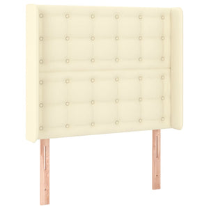 Κρεβάτι Boxspring με Στρώμα & LED Κρεμ 90x190 εκ. Συνθ. Δέρμα - Pakobazaar