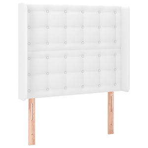 Κρεβάτι Boxspring με Στρώμα & LED Λευκό 100x200 εκ. Συνθ. Δέρμα