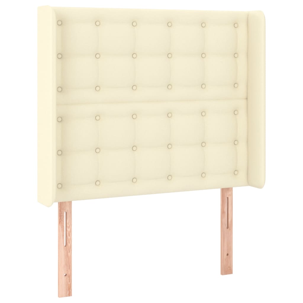 Κρεβάτι Boxspring με Στρώμα & LED Κρεμ 100x200 εκ. Συνθ. Δέρμα - Pakobazaar