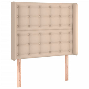 Κρεβάτι Boxspring Στρώμα&LED Καπουτσίνο 100x200 εκ. Συνθ. Δέρμα - Pakobazaar