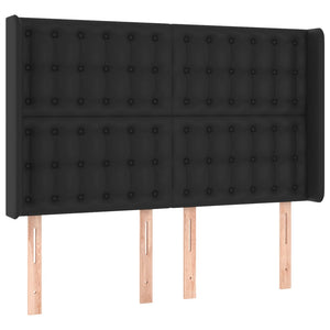 Κρεβάτι Boxspring με Στρώμα & LED Μαύρο 140x190 εκ. Συνθ. Δέρμα - Pakobazaar