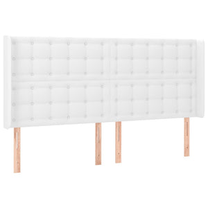 Κρεβάτι Boxspring με Στρώμα & LED Λευκό 160x200 εκ. Συνθ. Δέρμα