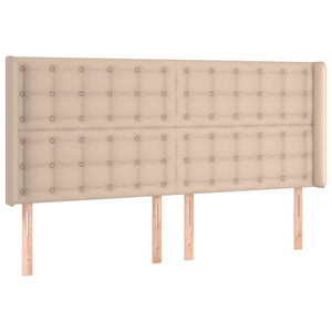 Κρεβάτι Boxspring Στρώμα&LED Καπουτσίνο 200x200 εκ. Συνθ. Δέρμα - Pakobazaar